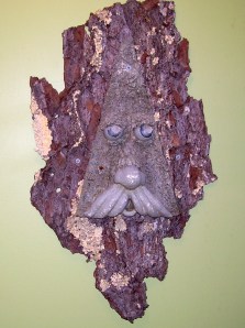 wall decor bathroom tree bark head